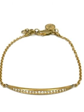 Gold-tone MK Michael Kors pavé curved bar Bracelet